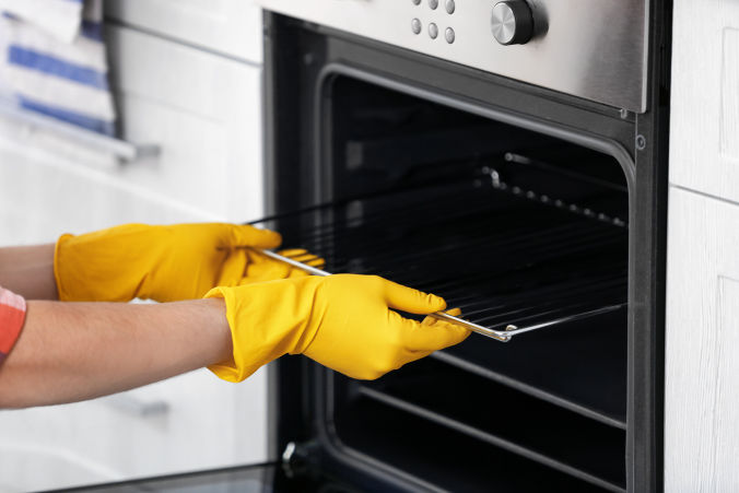 preparing oven for cleaning  in a bury st edmunds property