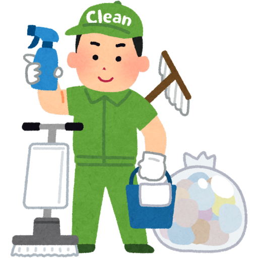cartoon character cleaning